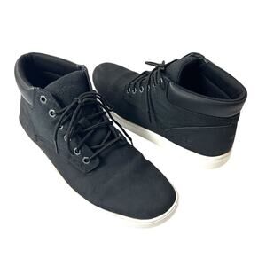 Timberland Black Leather Sneaker Ankle High Men's 9 Lace Up Comfort Casual Shoes